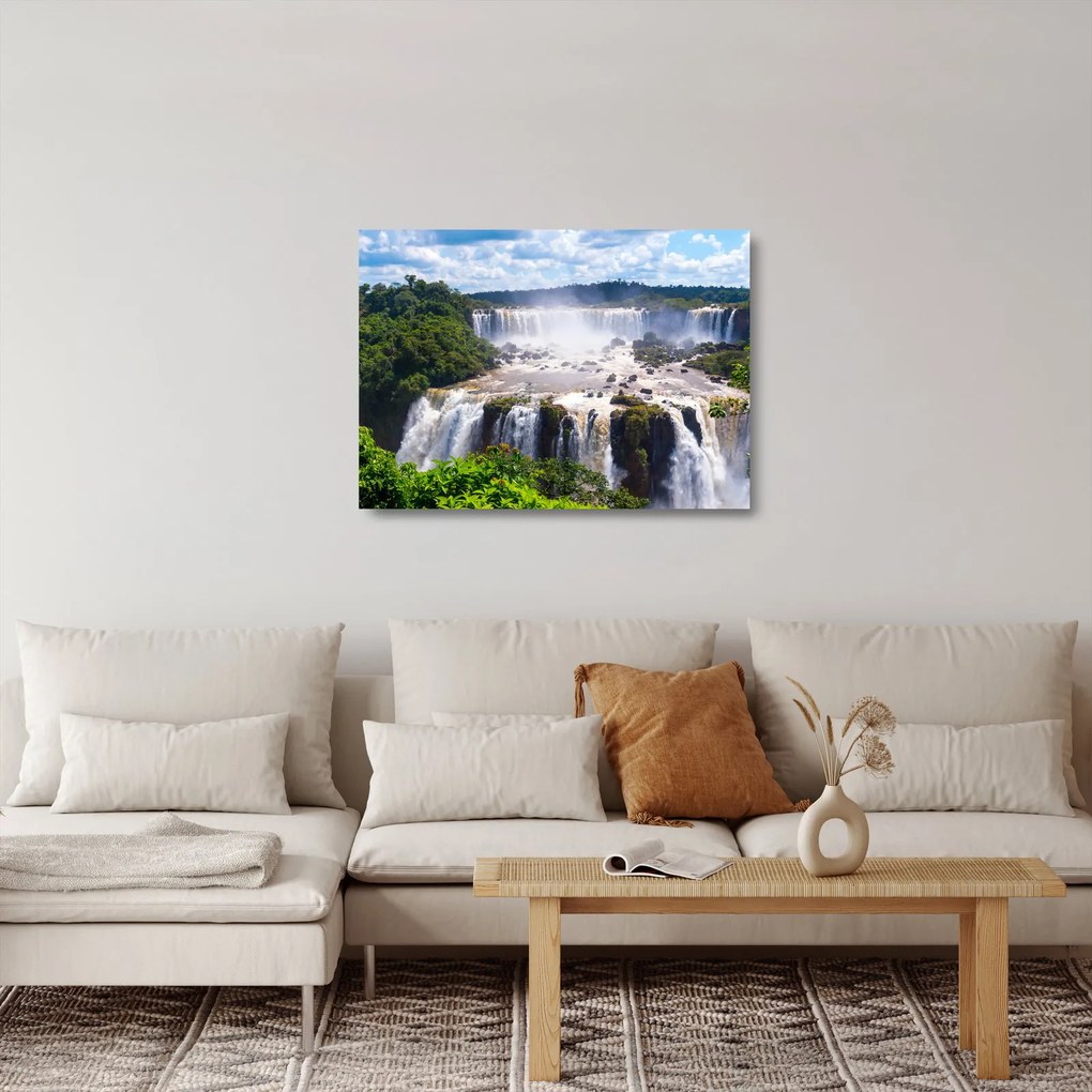 Obraz na szkle wodospadu Iguassu (70x50 cm)