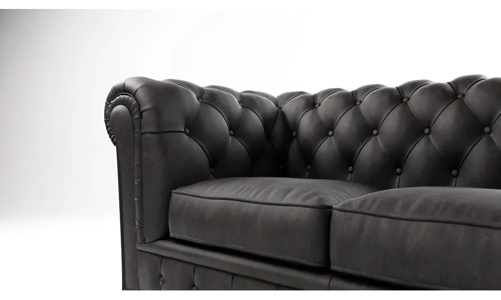 Antracytowa aksamitna sofa 184 cm Cambridge – Ropez