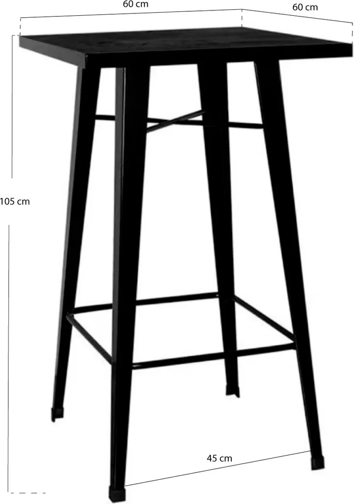 Wysoki stó kwadratowy Torix 60 cm