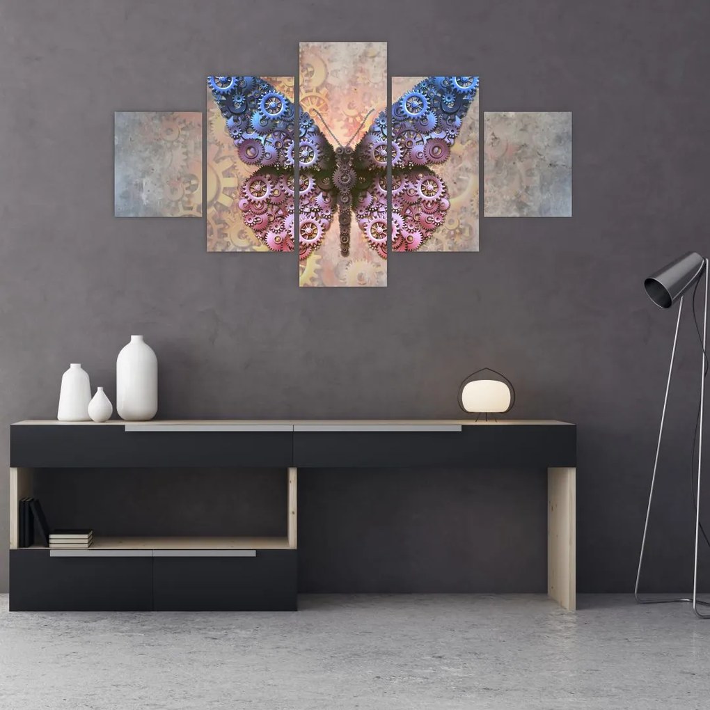 Obraz - Steampunk motyl (125x70 cm)