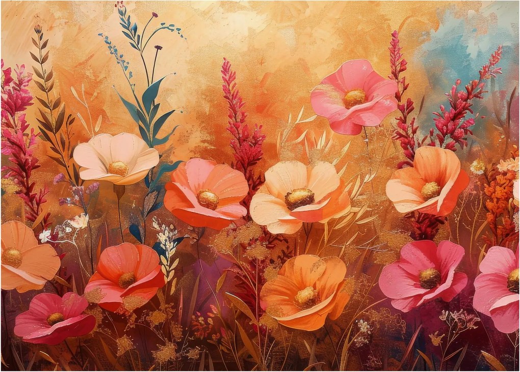 Obraz - Kwiaty łąkowe, malarstwo (70x50 cm)