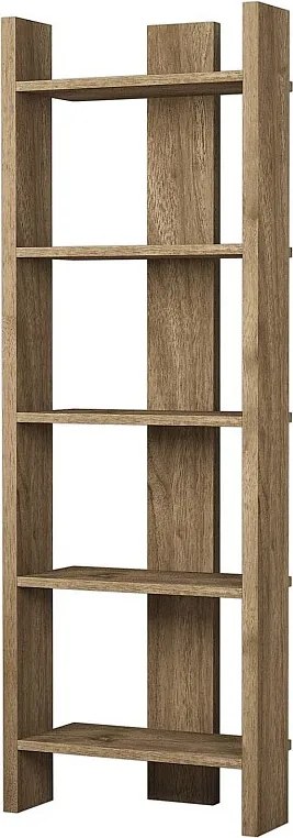 Regał w stylu skandynawskim – 52,4 x 149 x 22,6 cm – orzech – płyta wiórowa pokryta melaminą