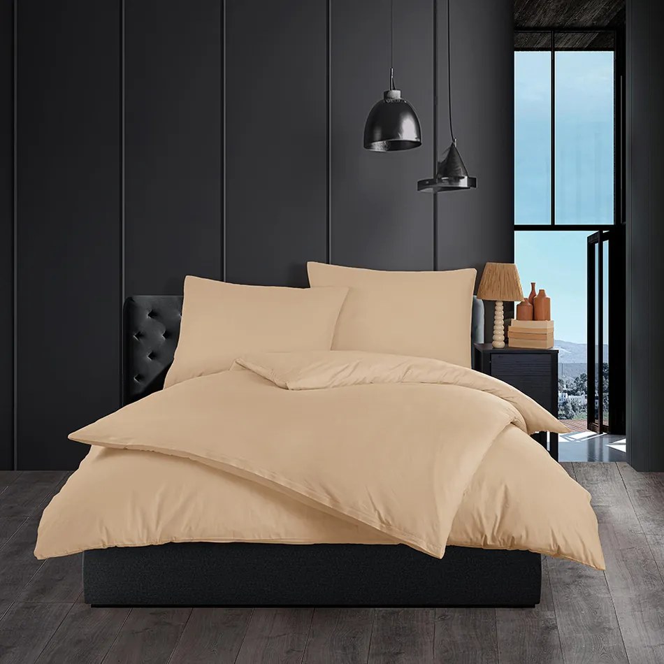 Pościel bawełniana Color beżowy 140 x 200 cm, 70 x 90 cm