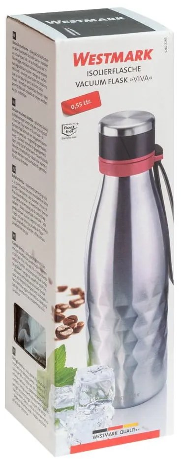 Jasnoszara silikonowo-nierdzewna butelka podróżna 550 ml Viva – Westmark