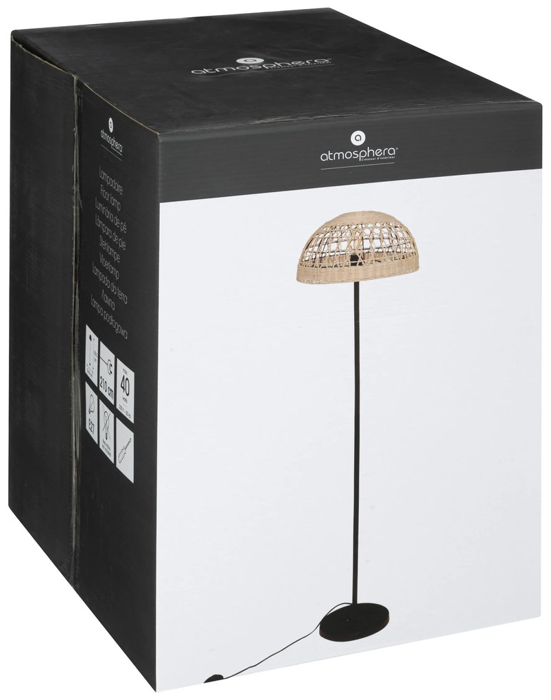 Lampa podłogowa RORY z plecionym abażurem, Ø 40 x 150,5 cm