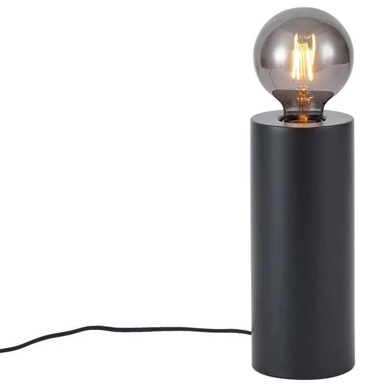 Nowoczesna lampa stołowa czarna 24 cm - Cylinder Nowoczesny Oswietlenie wewnetrzne