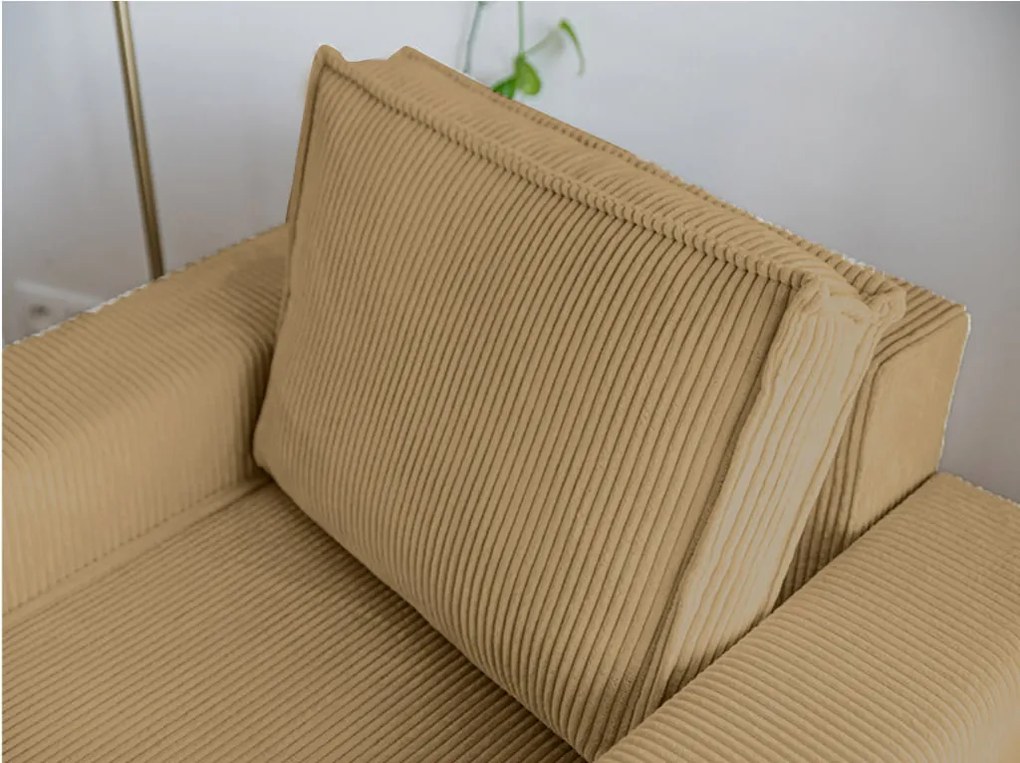 Fotel z podnóżkiem SMART SET, musztardowy