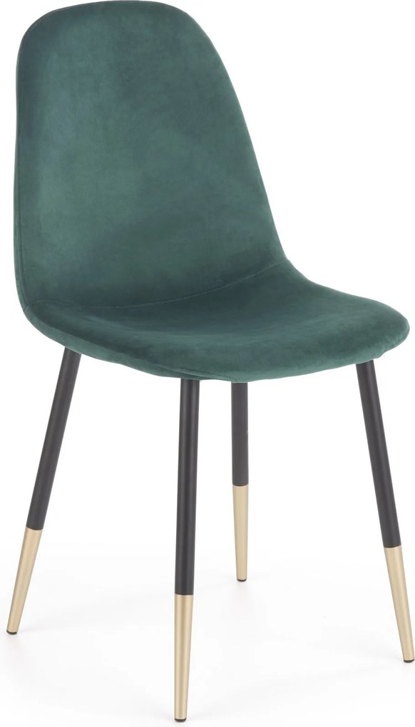 Tapicerowane krzesło z elementami w kolorze złota K379