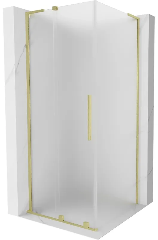 Mexen Velar L kabina prysznicowa rozsuwana 120 x 120 cm, szron, złota szczotkowana - 871-120-120-33-55