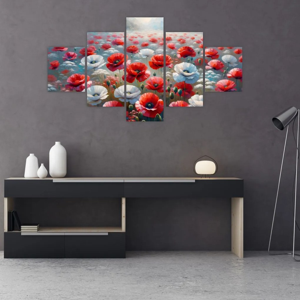 Obraz - Pole maków (125x70 cm)