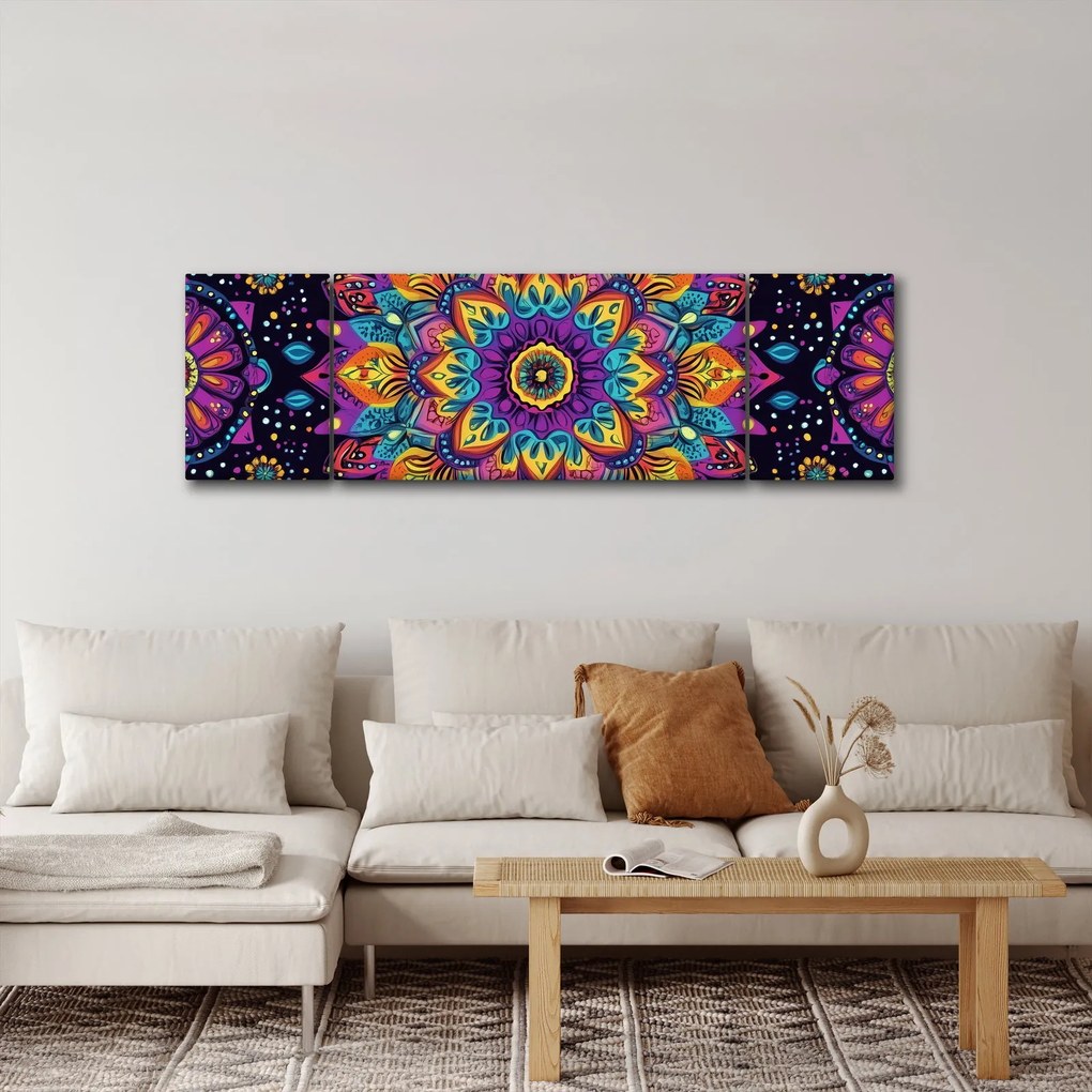 Obraz - Kalejdoskopowa mandala (170x50 cm)