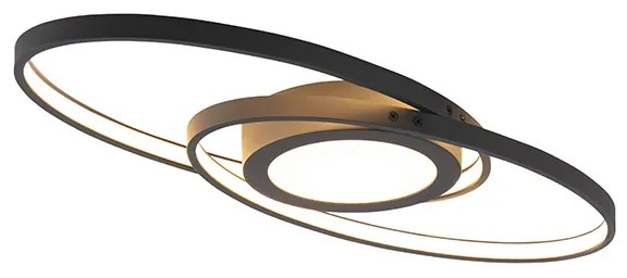 Designerska lampa sufitowa czarna w tym LED 3-stopniowy ściemniacz - AxyDesignerski Oswietlenie wewnetrzne