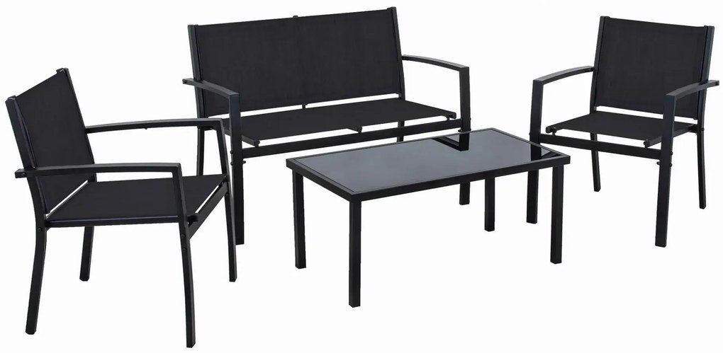 Czarny zestaw ogrodowy P4-T91