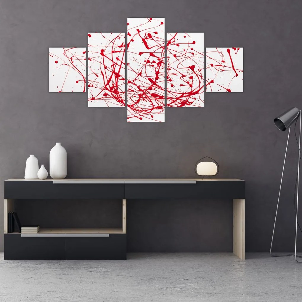 Obraz przy użyciu techniki drippingu (125x70 cm)