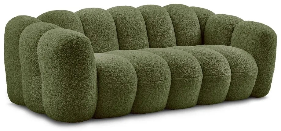 Zielona sofa z materiału bouclé 232 cm Hippolyte – Bobochic Paris