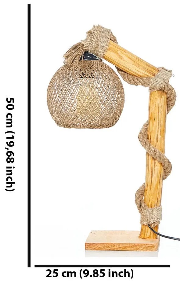 Beżowo-naturalna lampa stojąca (wysokość 50 cm) Canata – Opviq lights