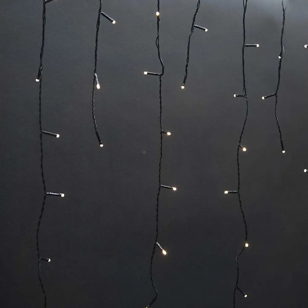 Nedis CLLC180- LED zewnętrzna kurtyna świetlna świąteczna 180 diod LED/7 funkcji 10,9m IP44 ciepła biała
