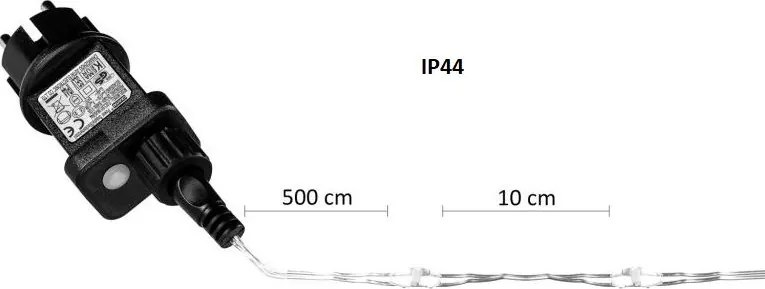 Zestaw 2 sztuk przewodów świetlnych - 200 LED, zimna biel
