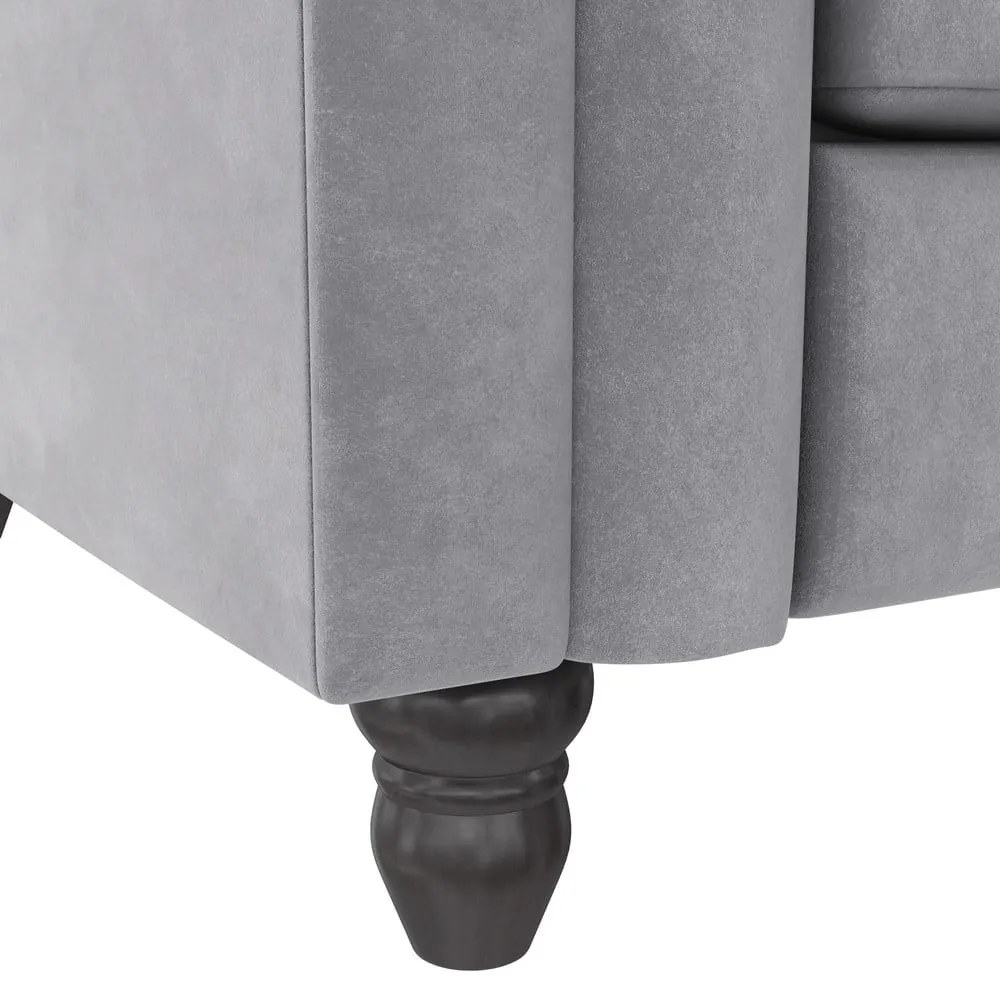 Jasnoszara aksamitna sofa 236 cm Felix – Støraa