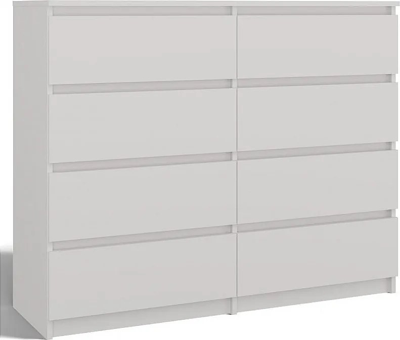 Komoda Malwa M8/120 | Biała | 120x40x97 cm | 8 Szuflad