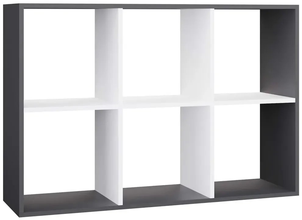 Niski regał na książki antracyt + biały E6-B81