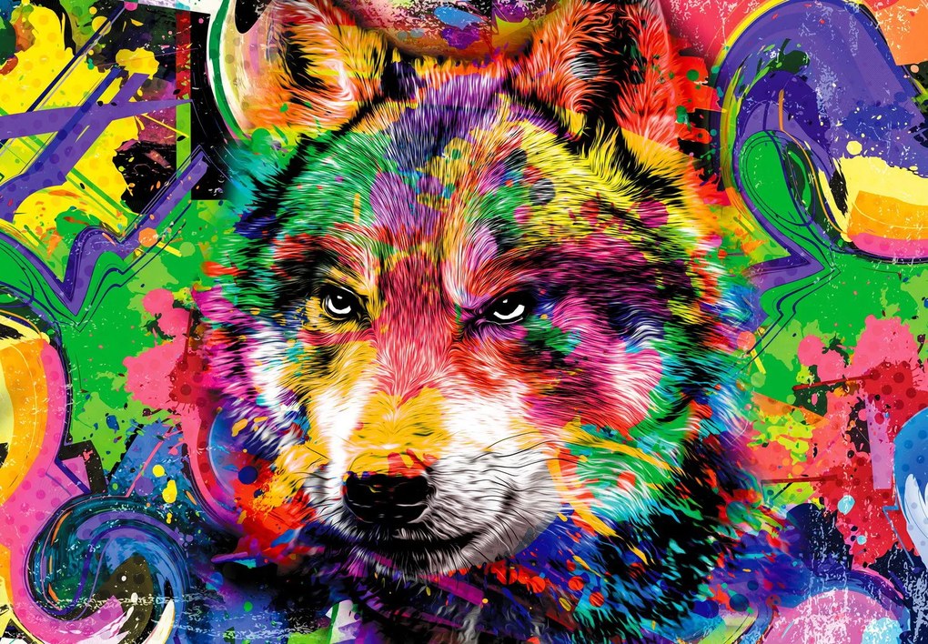 Fototapeta - Wilk, graffiti (196x136 cm)