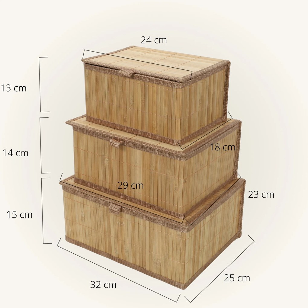 Zestaw zamykanych koszyków w trzech rozmiarach TILVA
