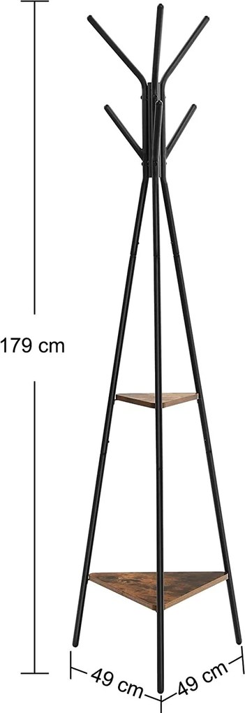 Stojący wieszak na ubrania Salto 16 z półkami