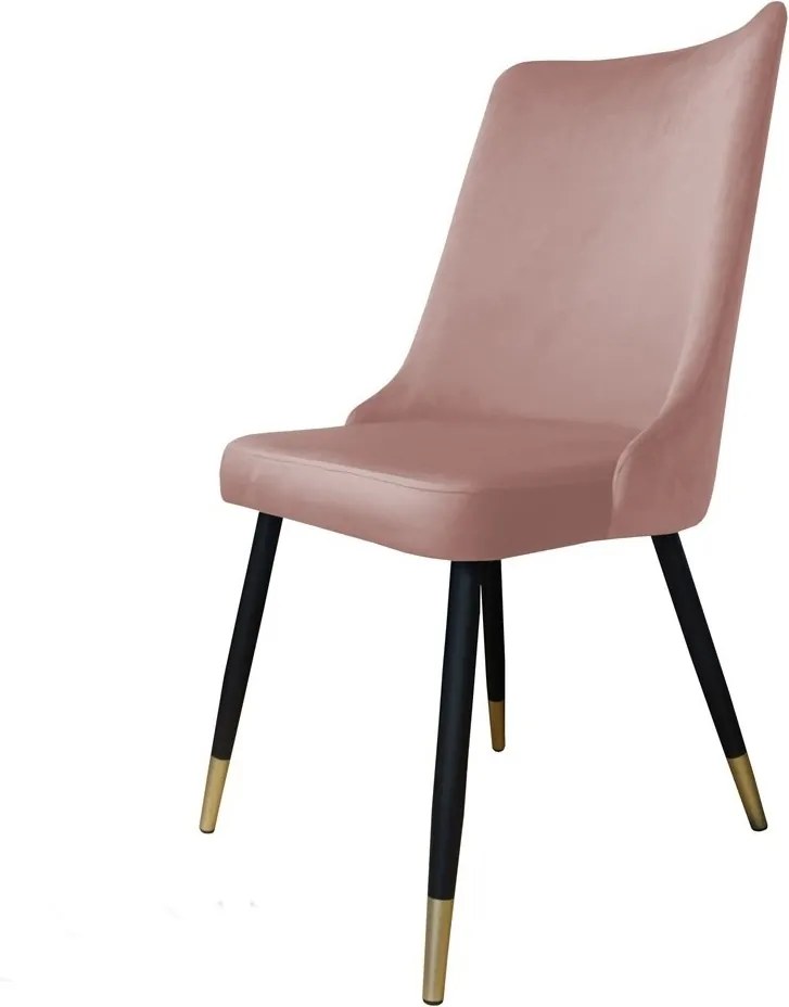 Krzesło Victor tkanina Welur noga metalowa krzesło tapicerowane premium : Kolor nogi - Czano-złota stożek, Kolor tkaniny - VELVET - MG58, Typ siedziska - Siedzisko stałe