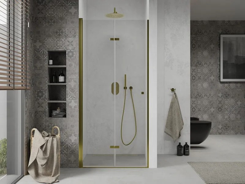 Mexen Lima drzwi prysznicowe składane 80 cm, transparent, złote - 856-080-000-50-00