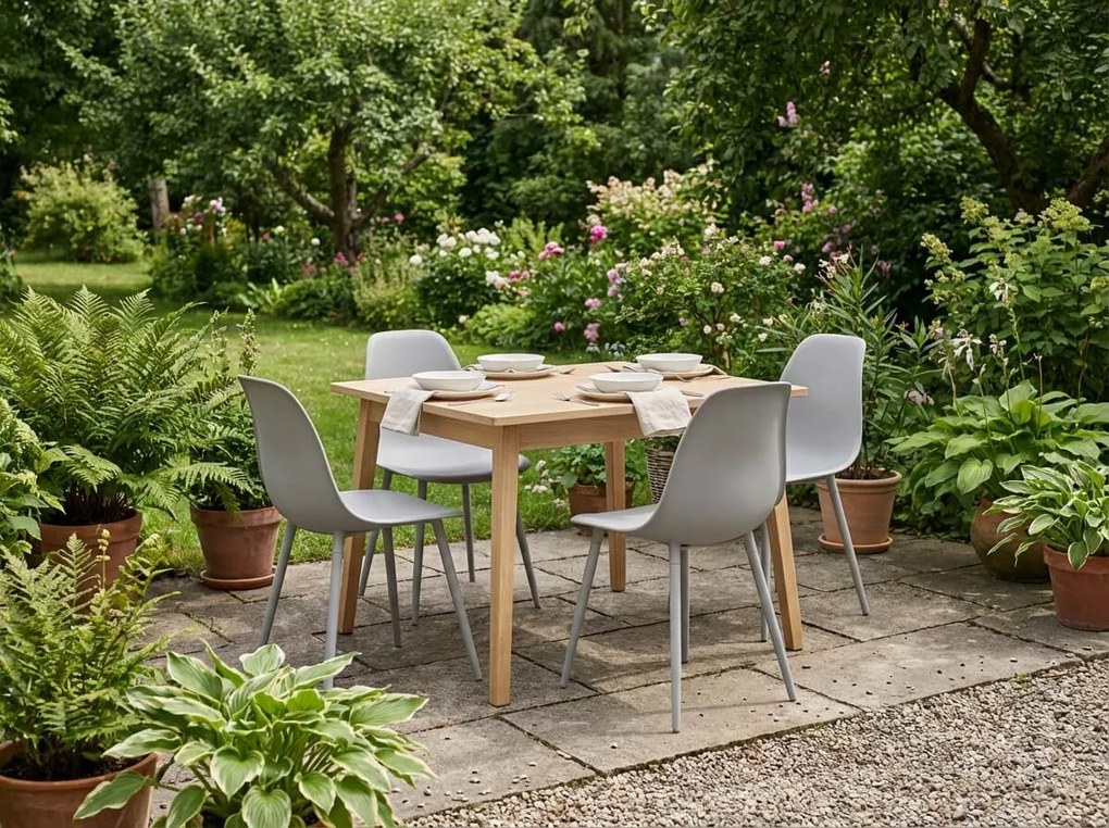 Krzesło do kuchni OSAKA plastikowe, jasnoszare