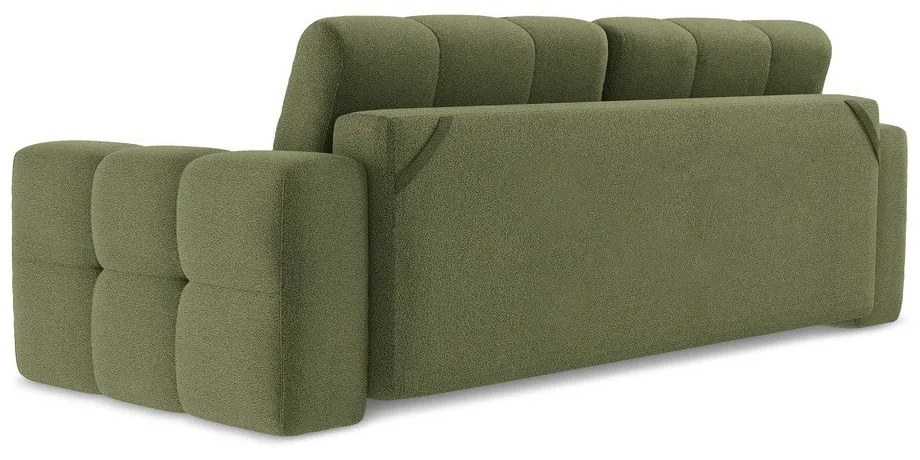 Zielona rozkładana sofa z materiału bouclé 255 cm Milu – Makamii