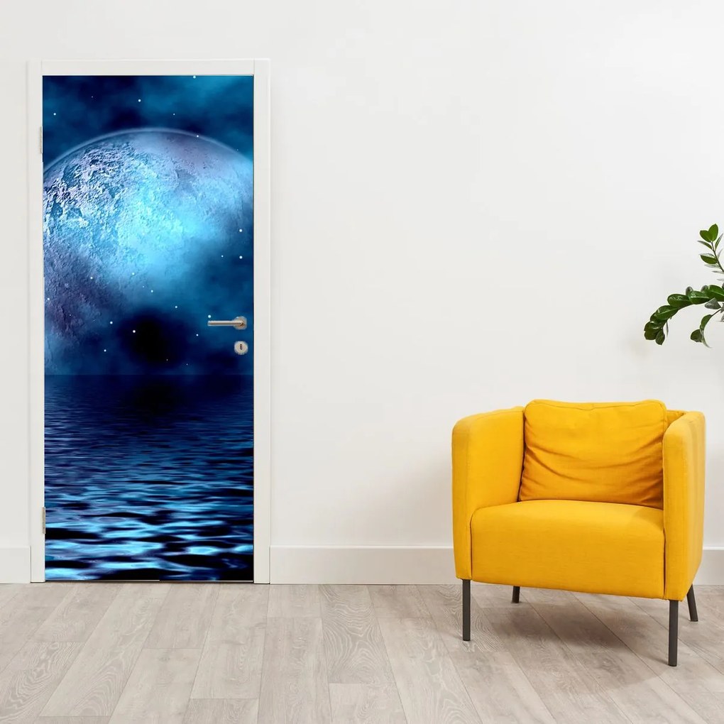 Fototapeta na drzwi - Księżyc nad poziomem morza (95x205cm)