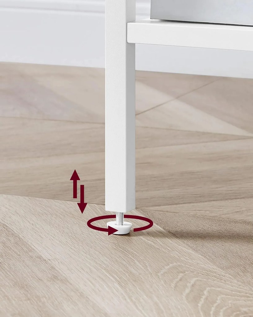 Stolik Boczny Szafka Nocna z Szufladą Biała - LET502B14