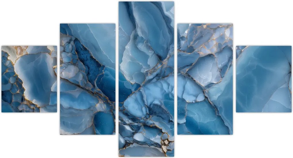 Obraz - Niebieski zróżnicowany marmur (125x70 cm)