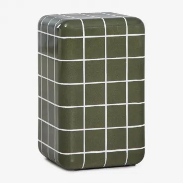 Zestaw 2 Kwadratowych Stolików Nocnych 30x30 Cm W Stylu Cementowej Płytki Eleonor Ether Green - Sklum