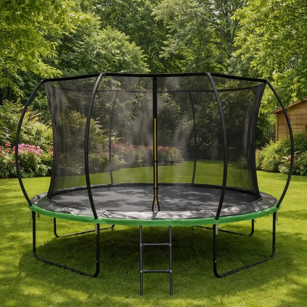 Trampolina ogrodowa dla dzieci Pegie 10FT, 305 cm, z siatką wewnętrzną i drabinką