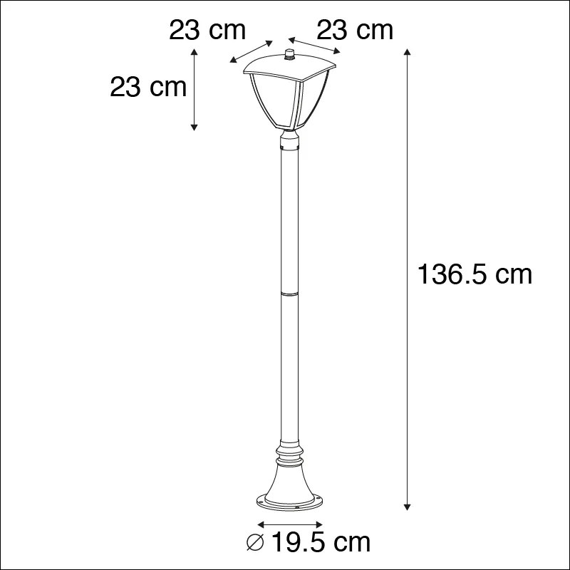 Zewnetrzna Nowoczesna lampa ogrodowa ciemnoszara 136,5 cm - Platar Nowoczesny Oswietlenie zewnetrzne
