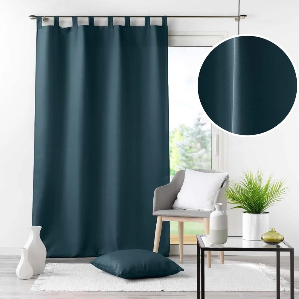 Ciemnoniebieska zasłona 140x260 cm Essentiel – douceur d'intérieur