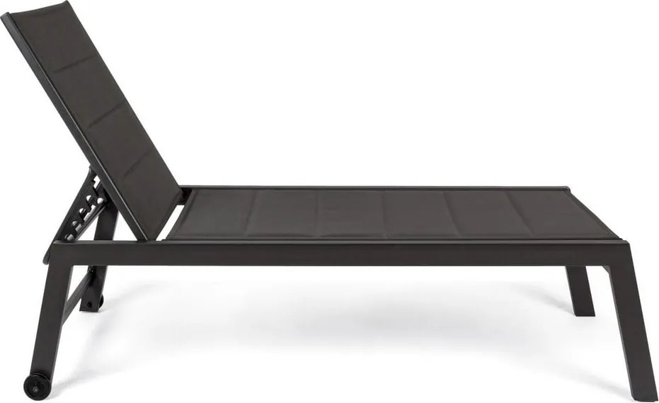 Antracytowy metalowy leżak ogrodowy Hilde – Bizzotto