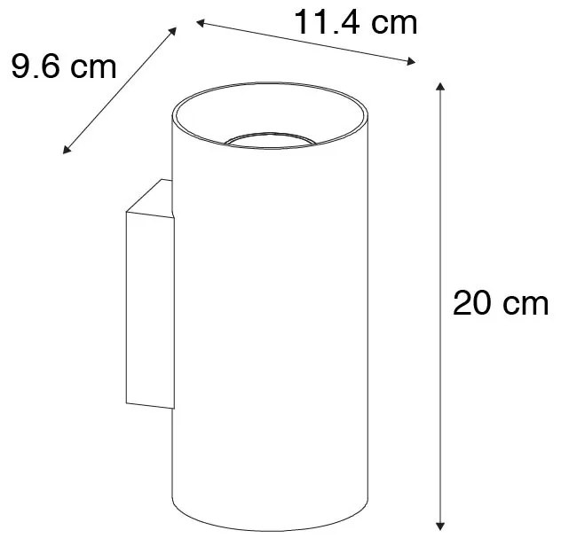 Inteligentna lampa ścienna czarna ze złotymi 2 punktami z Wi-Fi GU10 - SabDesignerski Oswietlenie wewnetrzne