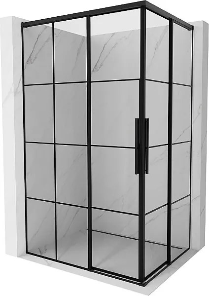 Mexen Rox Duo kabina prysznicowa rozsuwana 100 x 85 cm, czarna kratka, czarna - 8C2D-100-085-70-77