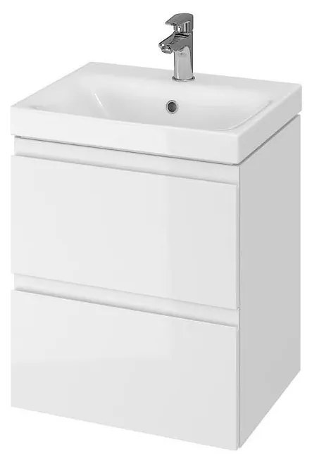 Cersanit S801-230-DSM-Wisząca szafka łazienkowa z umywalką MODUO 50 cm biała