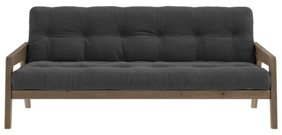 Szara sztruksowa rozkładana sofa 204 cm Grab – Karup Design