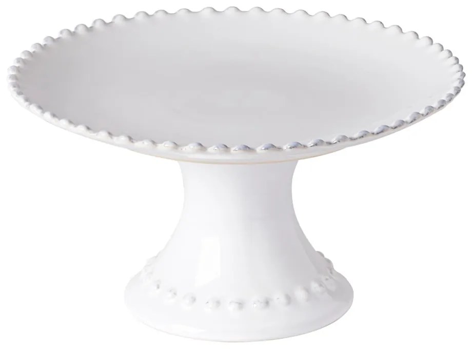 Biała kamionkowa taca na tort Costa Nova Pearl, ⌀ 22 cm