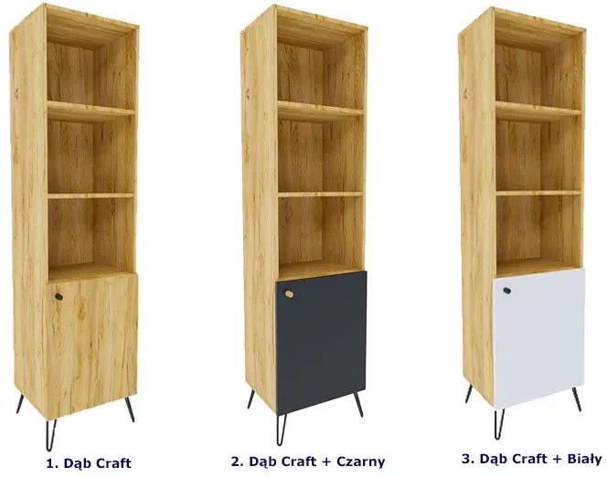 Witryna na metalowych nogach w stylu loft dąb craft - Zorina 11X