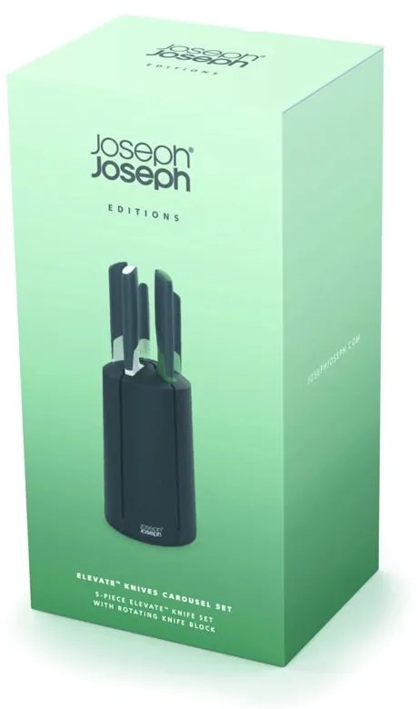 Zestaw noży ze stojakiem obrotowym 5 szt. ze stali nierdzewnej Elevate – Joseph Joseph