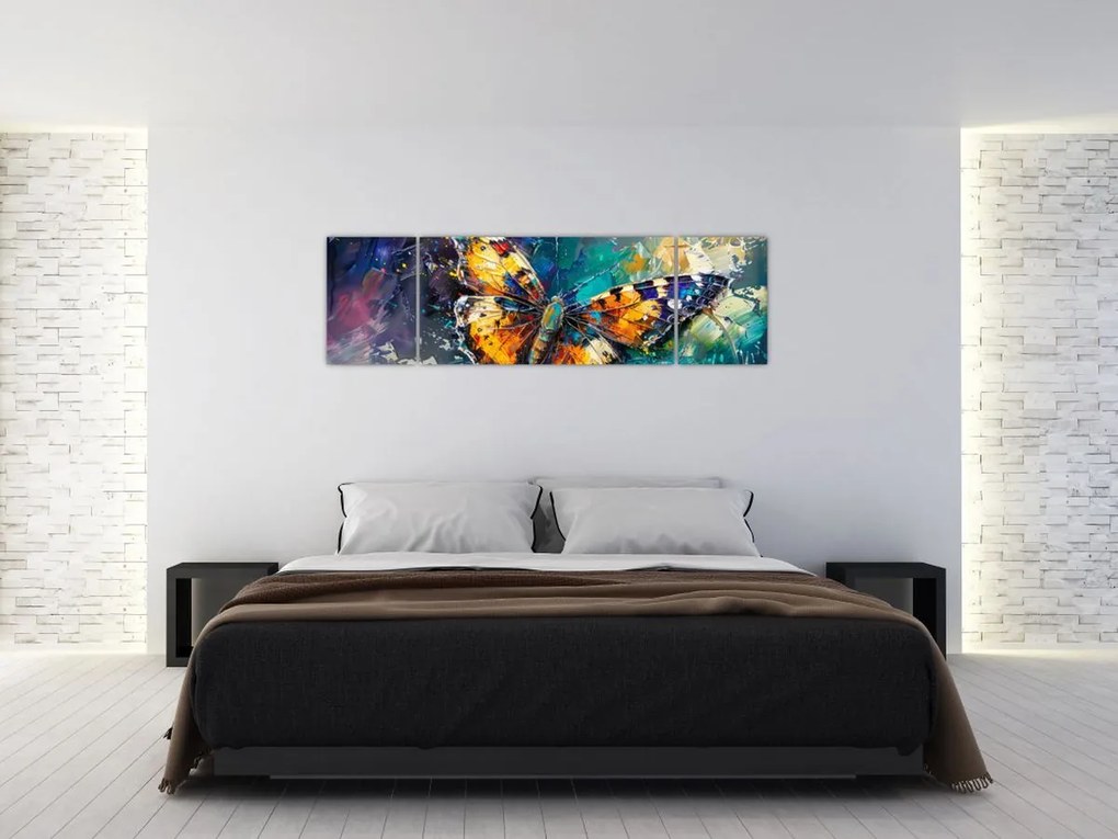 Obraz - Motyl, obraz olejny (170x50 cm)