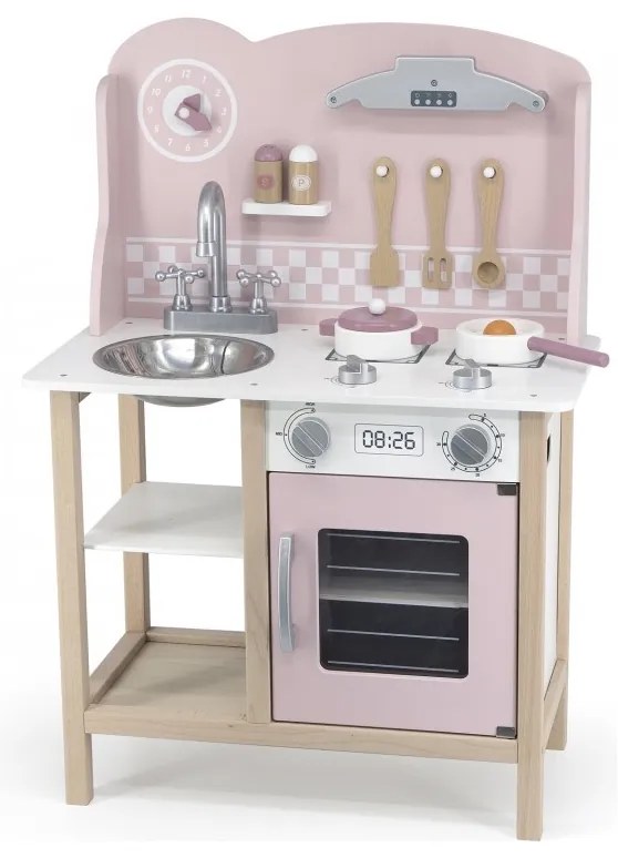 Viga polarb drewniana kuchnia z akcesoriami silver - pink