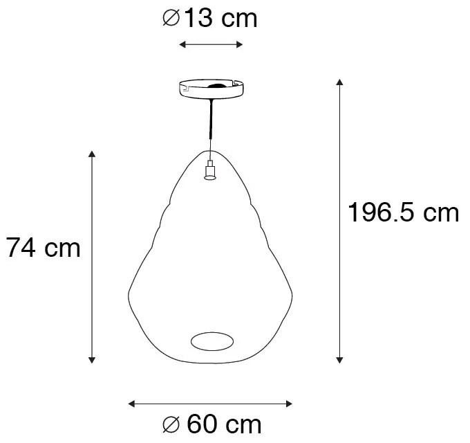 Orientalna lampa wisząca czarna 60cm - NidumKolonialny Oswietlenie wewnetrzne